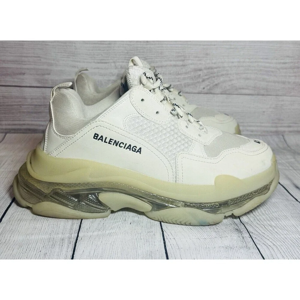 Balenciaga Triple S Men's Beige Rubber Sneakers Size EU 41 US 8 NO BOX